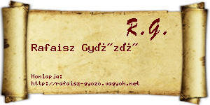 Rafaisz Győző névjegykártya